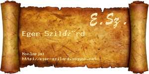 Eger Szilárd névjegykártya