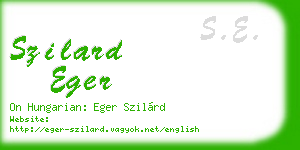 szilard eger business card