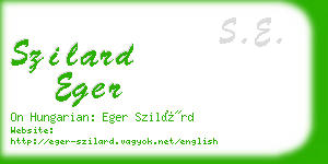 szilard eger business card